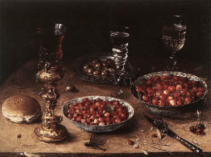 BEERT, Osias Still-Life with Cherries and Strawberries in China Bowls china oil painting image